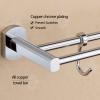 HYBXAQ 55 cm Double Towel Bar with Hooks, All-Copper Wall-Mounted Towel Rack view 3