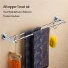 HYBXAQ 55 cm Double Towel Bar with Hooks, All-Copper Wall-Mounted Towel Rack view 4