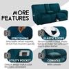 PANJAZE 8-Piece Stretch Velvet Recliner Loveseat Covers with Center Console for 2-Cushion Sofa, Thick, Soft, Washable, Deep Teal view 3