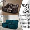 PANJAZE 8-Piece Stretch Velvet Recliner Loveseat Covers with Center Console for 2-Cushion Sofa, Thick, Soft, Washable, Deep Teal view 4