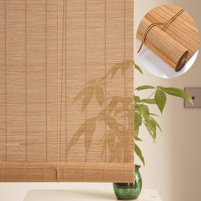 Outdoor Bamboo Roller Blind, Carbonized Bamboo, Light-Filtering, 60 x 100 cm