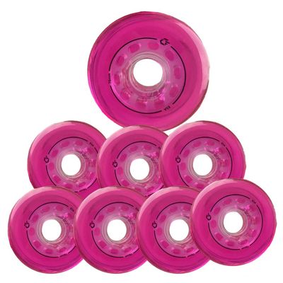 TGHY Inline Skate Replacement Wheels, 8-Pack, 72/76/80 mm, 83A, Pink