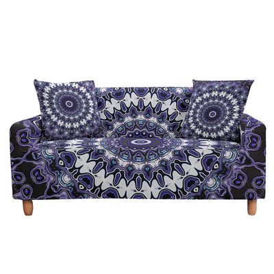 Highdi Bohemian Stretch Sofa Cover for 2-Seater Sofa, Purple