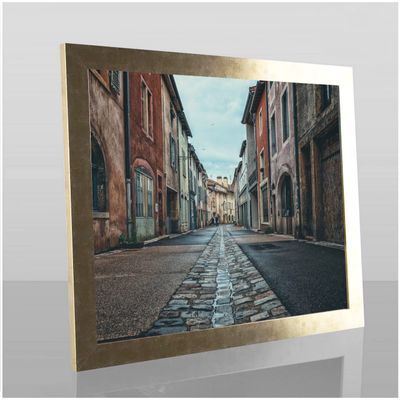 Orion Deluxe Poster Frame 90.2 x 67.2 cm, Antique Gold, Clear Acrylic Glass, White Backing