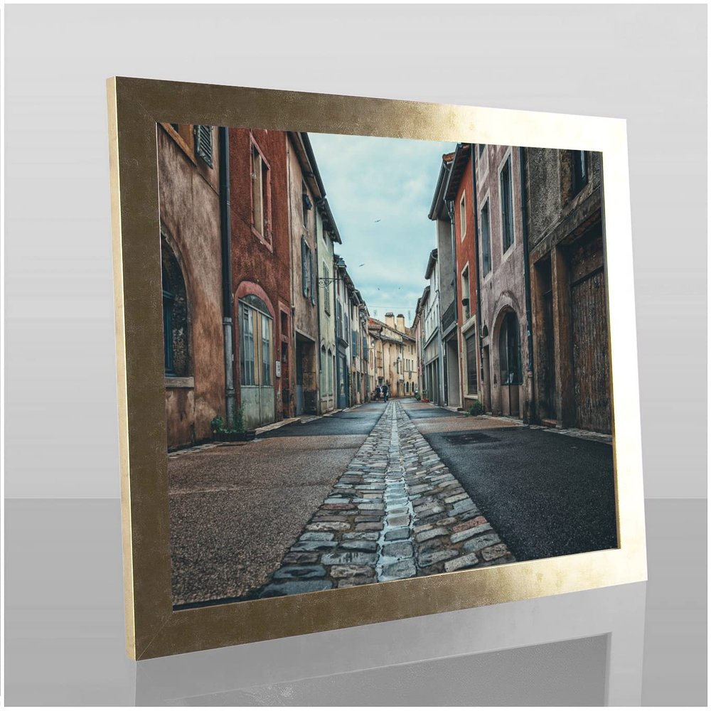 Orion Deluxe Poster Frame 90.2 x 67.2 cm, Antique Gold, Clear Acrylic Glass, White Backing