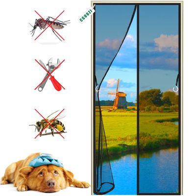 CGUOZI Magnetic Screen Door Curtain 200 x 260 cm, Black