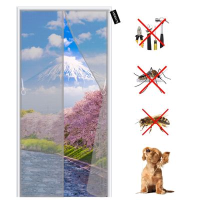 Magnetic Insect Screen Door 150 x 215 cm, Gray