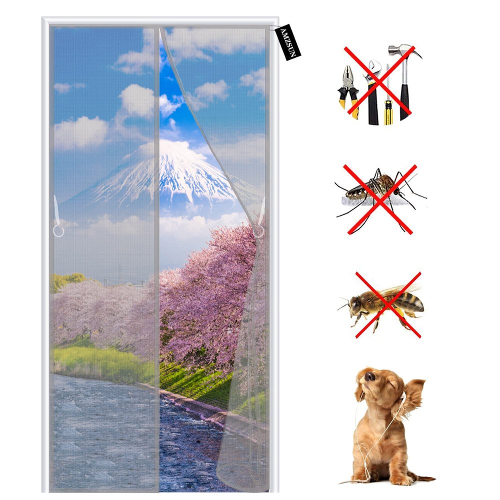 Magnetic Insect Screen Door 150 x 215 cm, Gray