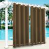 KTCLE Waterproof Outdoor Curtains with Top and Bottom Grommets, 100 x 145 cm (W x H), Brown B view 1