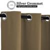 KTCLE Waterproof Outdoor Curtains with Top and Bottom Grommets, 100 x 145 cm (W x H), Brown B view 3