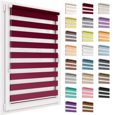 Double Roller Blind Without Drilling, 102 x 220 cm, Day & Night, Light-Filtering and Blackout