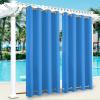 KTCLE Weather-Resistant Outdoor Curtain with Top and Bottom Grommets, Teal Blue, 100 x 213 cm view 1