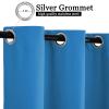 KTCLE Weather-Resistant Outdoor Curtain with Top and Bottom Grommets, Teal Blue, 100 x 213 cm view 3
