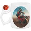 Personalized White Basketball Mug with Mini Basketball Handle view 2