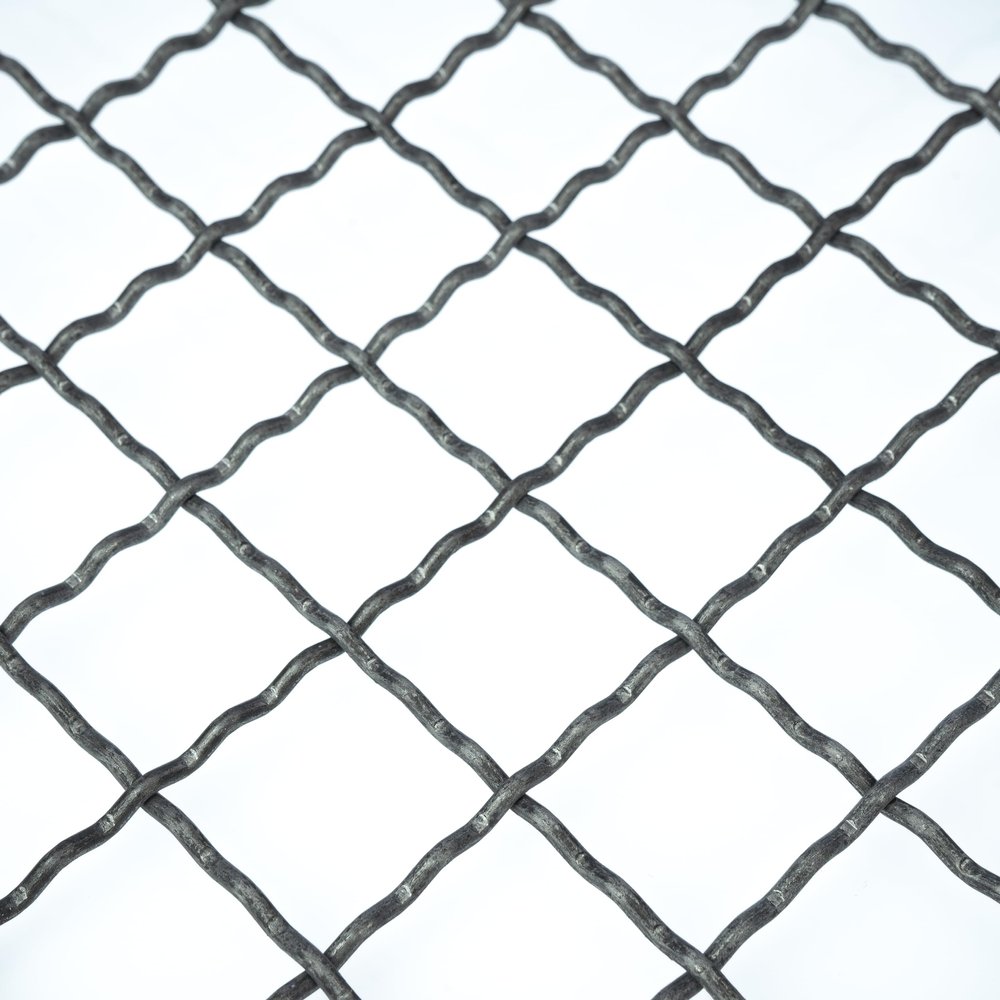 Uncoated Steel Crimped Wire Mesh, 30 x 30 mm, 3 mm Wire, 1000 x 120 mm