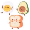 Self-Adhesive Cartoon Food Patches, 3 Pieces, Embroidered Avocado and Kawaii Bread Designs view 1