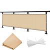 WUZMING Balcony Privacy Screen with Grommets, Wind and UV Protection, Beige, 60 x 250 cm view 1