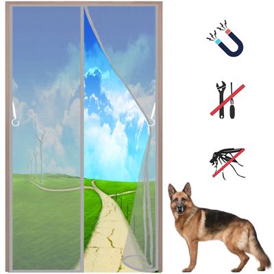 LZHBD Magnetic Insect Screen Door Curtain, 70 x 215 cm, Gray