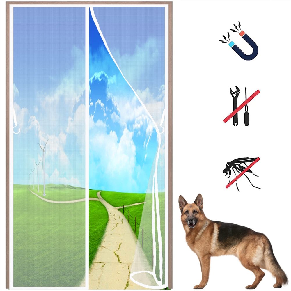 LZHBD Magnetic Insect Screen Door Curtain, 80 x 265 cm, White