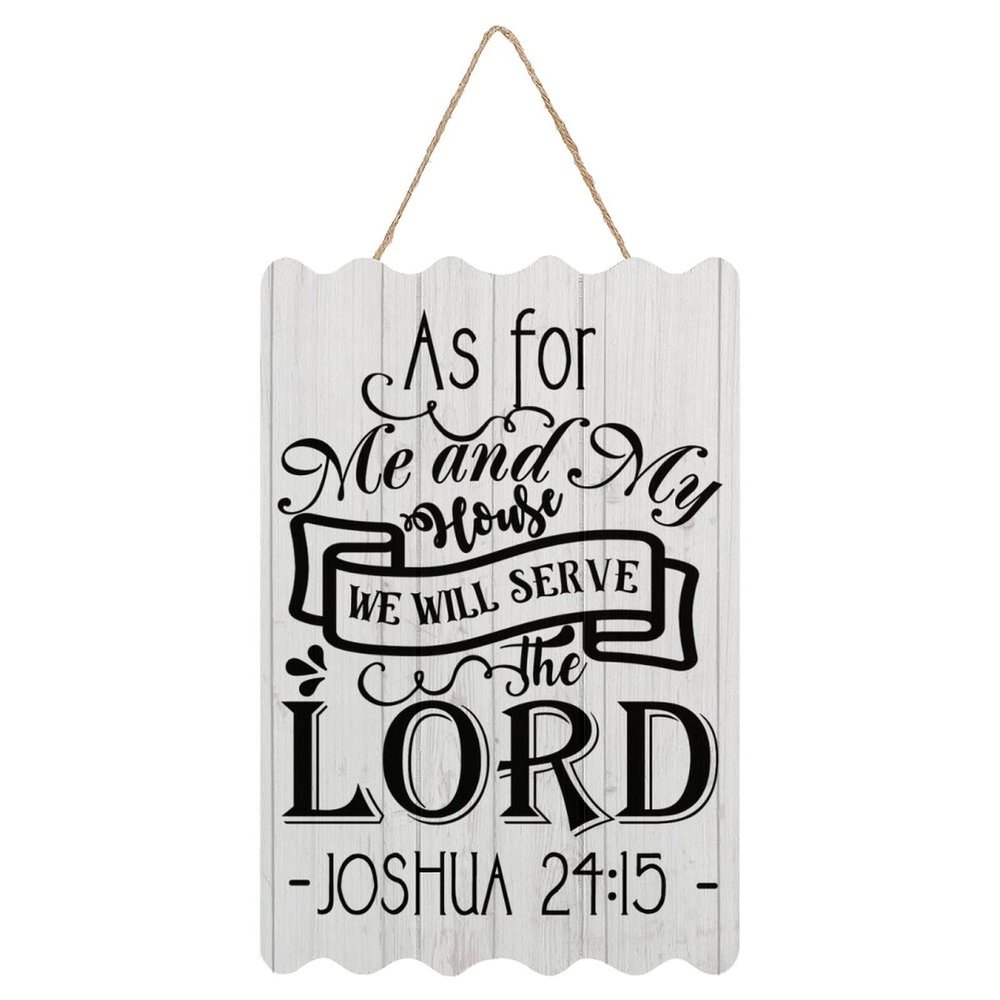 Vertical Rustic Round Wooden Sign, “As for Me and My House We Will Serve the Lord,” 8 x 12 in