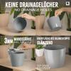 PECZEKO Glossy Flower Pots - Decorative Planters for Flowers & Herbs - Durable, Lightweight Round Plastic Plant Pots for Living Room, Dining Room, Kitchen, Terrace & Balcony - 2-Piece Set - Gray, 13 cm view 2