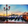 Aoihrraan 10 x 8 ft Pier Landscape Background with Water, City, Moored Boat, Vintage Street Lamp, Basilica and Sunset for Photography view 1