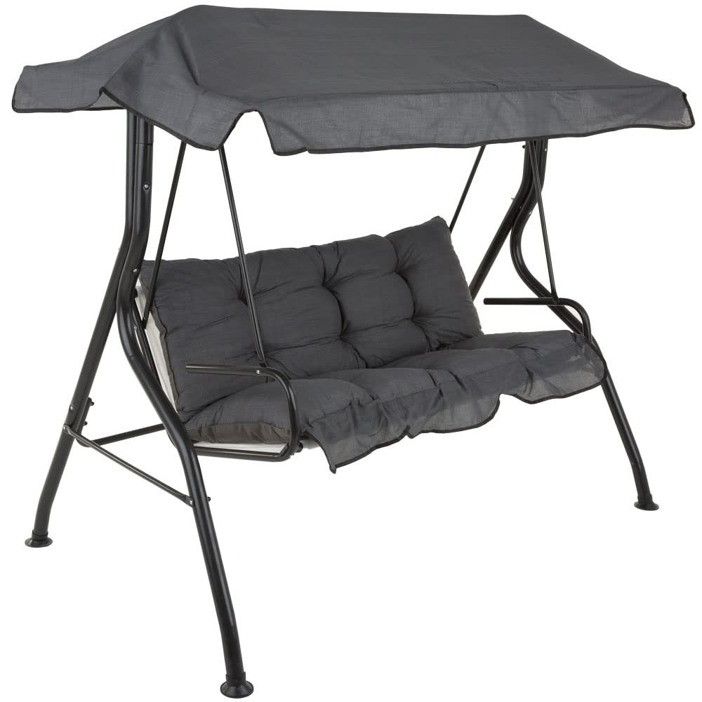 PATIO Luna/Kate Small Balcony Swing, 130 cm Seat, Cushions and Adjustable Canopy