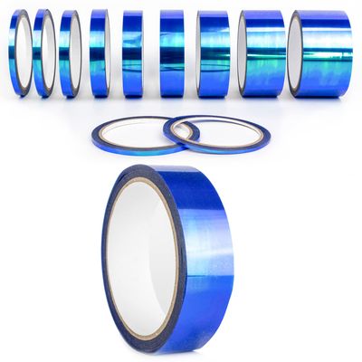 Oilslick Iridescent Transparent Decorative Pinstripes, Chameleon Effect, 20 mm, Blue