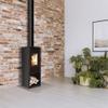 KRATKI Enyo Flat02 freestanding indoor wood-burning stove, BImSchV 2 compliant, 6 kW, 80% thermal efficiency, handleless door with storage compartment, 129 x 49 cm view 1