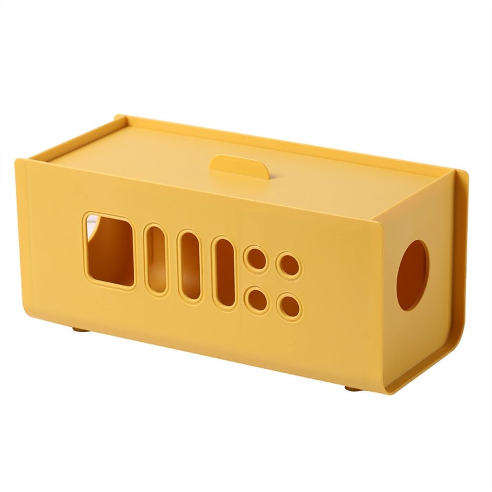 Liudan Rectangular Cable Management Box for Power Strips, Yellow