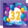 Stuff4 32nd Birthday Card for Men and Women, Balloon Party view 1