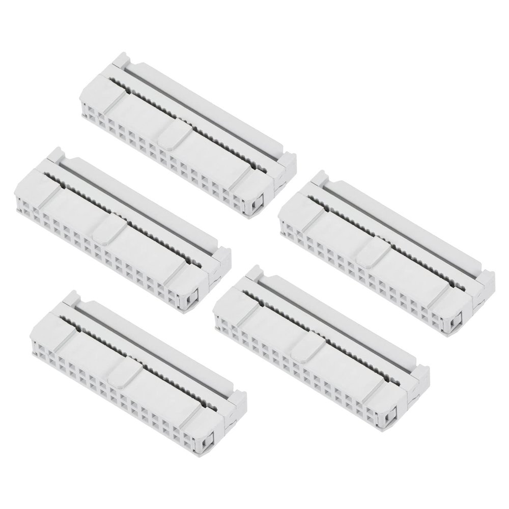 sourcing map 10-Pack 30-Position 2.54 mm Double-Row IDC Socket for Ribbon Cable