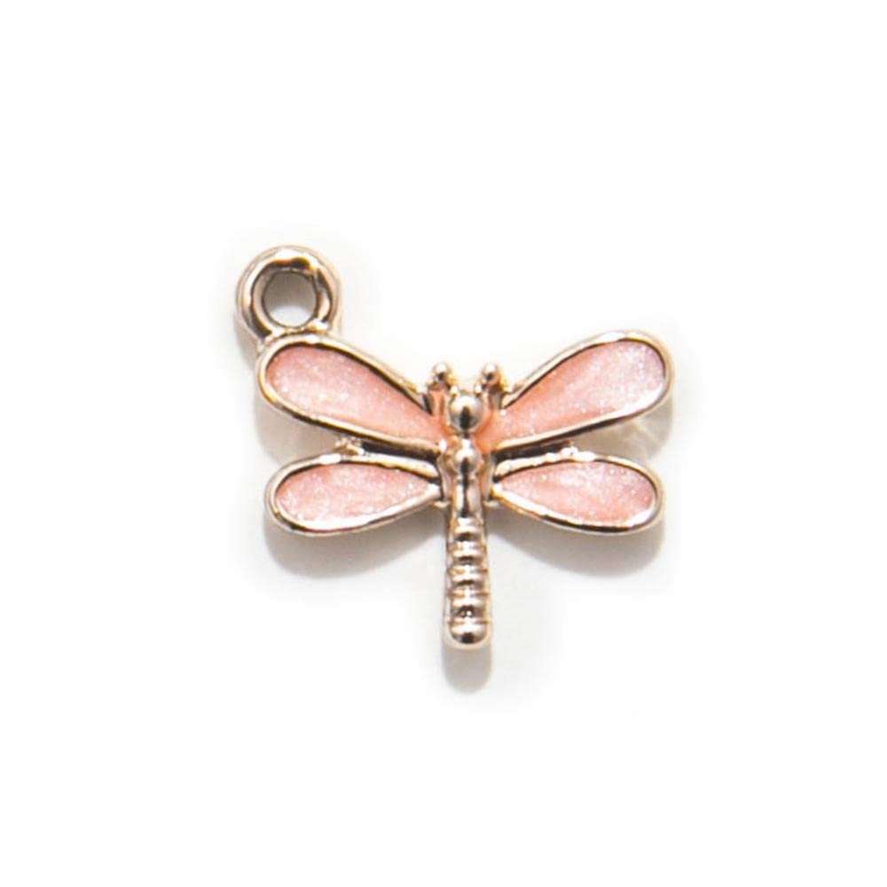 Aeromdale Enamel Charms, 10 Pieces, Glittering Dragonfly Shape, Pendants for Bracelets, Necklaces and Jewelry, DIY Accessory, 12 x 11 mm, C, 1 Set