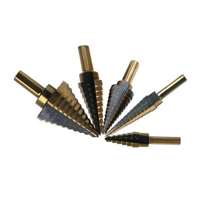 5-Piece HSS Cobalt Step Drill Bit Set with Aluminum Case, Blue