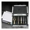 5-Piece HSS Cobalt Step Drill Bit Set with Aluminum Case, Blue view 3