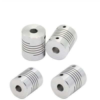 Greendhat 4-Piece CNC Motor Jaw Shaft Couplers, D19 x L25 mm Flexible Couplings, 6.35 x 6.35 mm