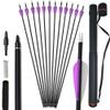 wolfman 32-Inch Carbon Arrows, Spine 500, for Recurve and Compound Bows, 6 Arrows + 1 Quiver, Purple view 1