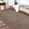 CASAVANI Round Jute Rug, Indian Handcrafted Woven Rug, Outdoor Doormat, Garden Rug, Kitchen and Dining Room Rug, Bohemian Living Room Rug, 120 x 240 cm (4 x 8 ft) view 2