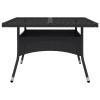 Gecheer 9-Piece Patio Dining Set for 8, Black PE Rattan with Glass Tabletop and Cushions view 4