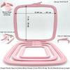Nurge Square Plastic Embroidery Hoops, Cross-Stitch and Punch-Needle Hoop, Size M, Pink view 2