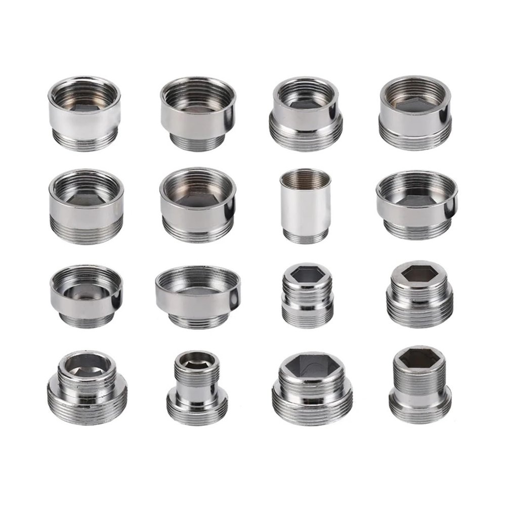 MMLFX 1-Piece Chrome-Plated Brass Faucet Aerator Adapter, Male/Female M22/M24, G1/2"/3/4" (M18-M22)