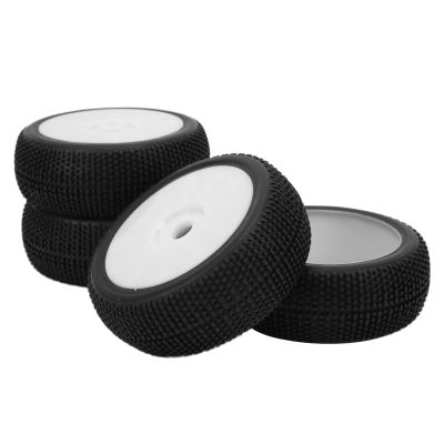 OKAT RC Wheels and Tires, 17 mm Hex, High-Performance, for 1/8 RC Off-Road Cars, White
