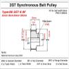 Pangyoo PYouo 2M/2GT Timing Pulley Set, 16T/80T, 1:5 Ratio, 5–20 mm Bore, for 6 mm 300-2GT Belt view 3