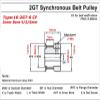Pangyoo PYouo 2M/2GT Timing Pulley Set, 16T/80T, 1:5 Ratio, 5–20 mm Bore, for 6 mm 300-2GT Belt view 4