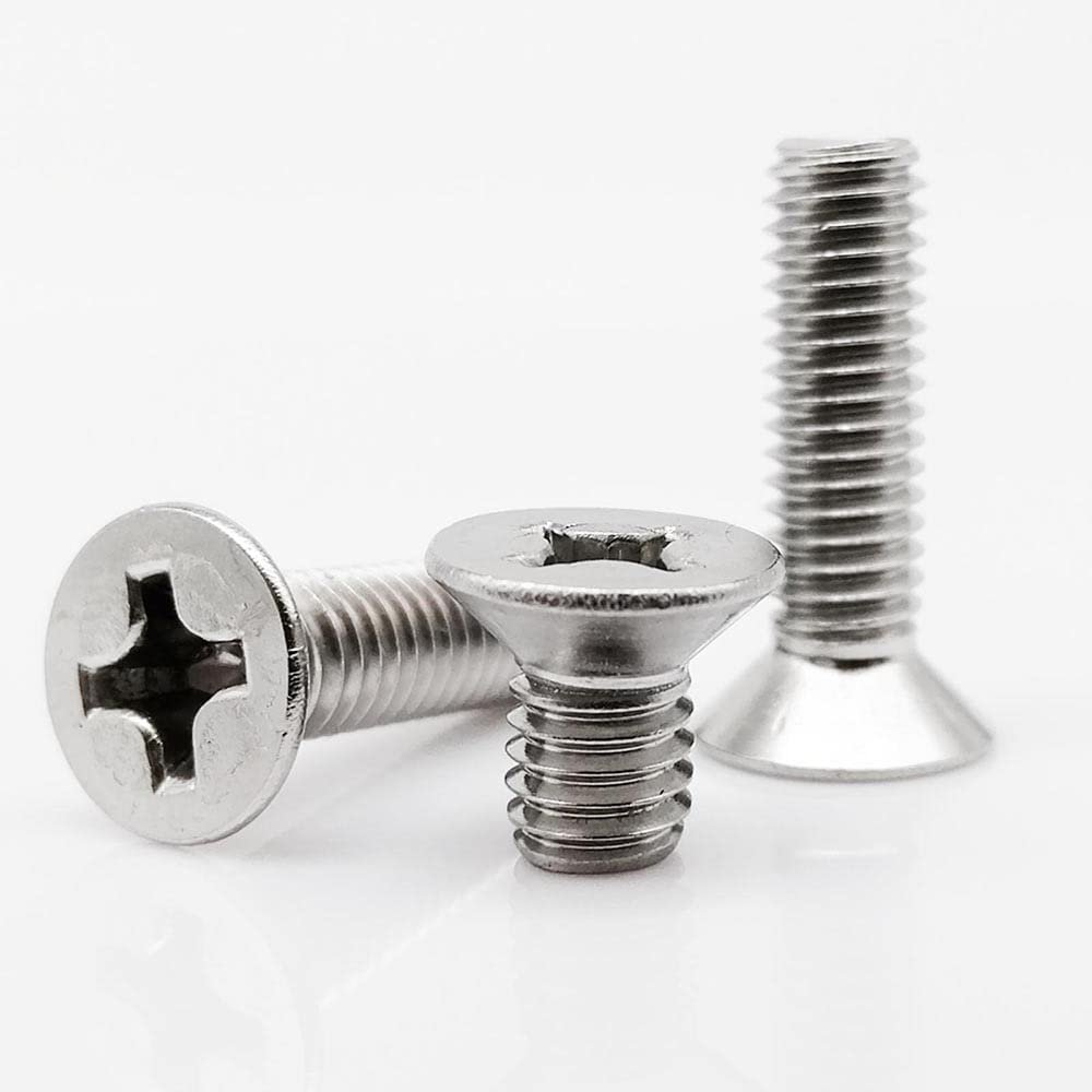 M5 x 16 mm Phillips Flat Countersunk Screws, 10-Pack, A2-70 304 Stainless Steel