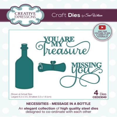Sue Wilson Necessities Message in a Bottle Die Set
