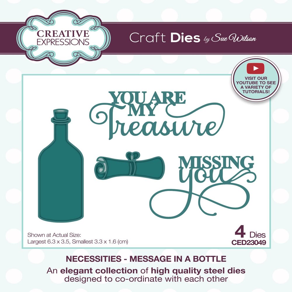 Sue Wilson Necessities Message in a Bottle Die Set