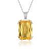DJMJHG 18K Sterling Silver Pendant Necklace for Women, Yellow Citrine Jewelry view 1
