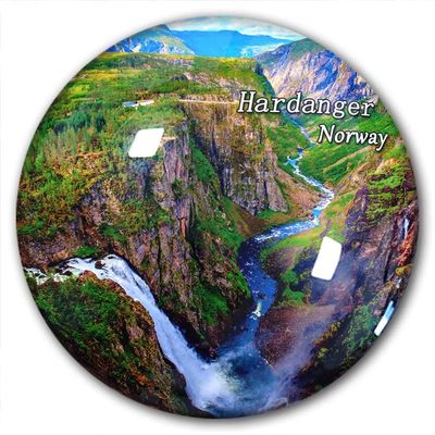 Norway Hardanger Refrigerator Magnet, Decorative Travel Souvenir, Crystal Glass