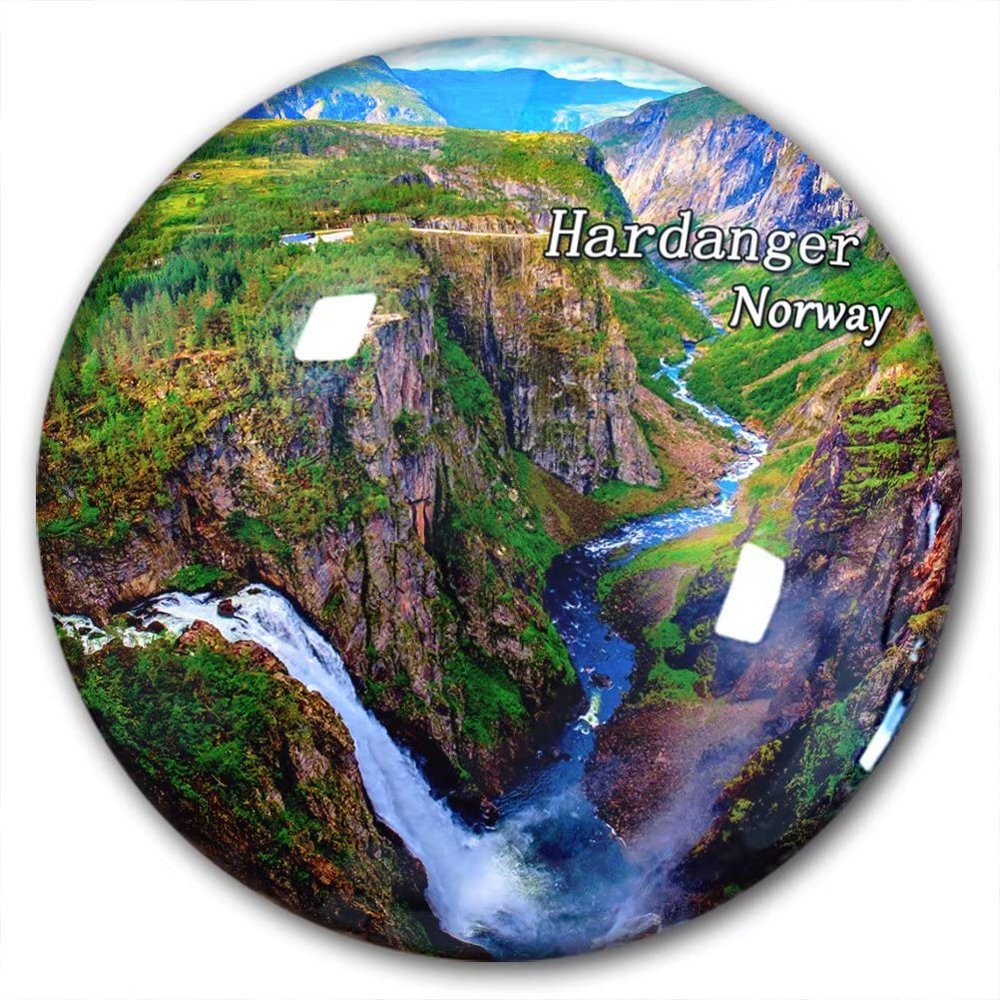 Norway Hardanger Refrigerator Magnet, Decorative Travel Souvenir, Crystal Glass